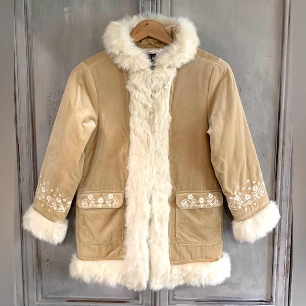 Gap Kids Vintage Tan Faux Suede Coat Sz 8